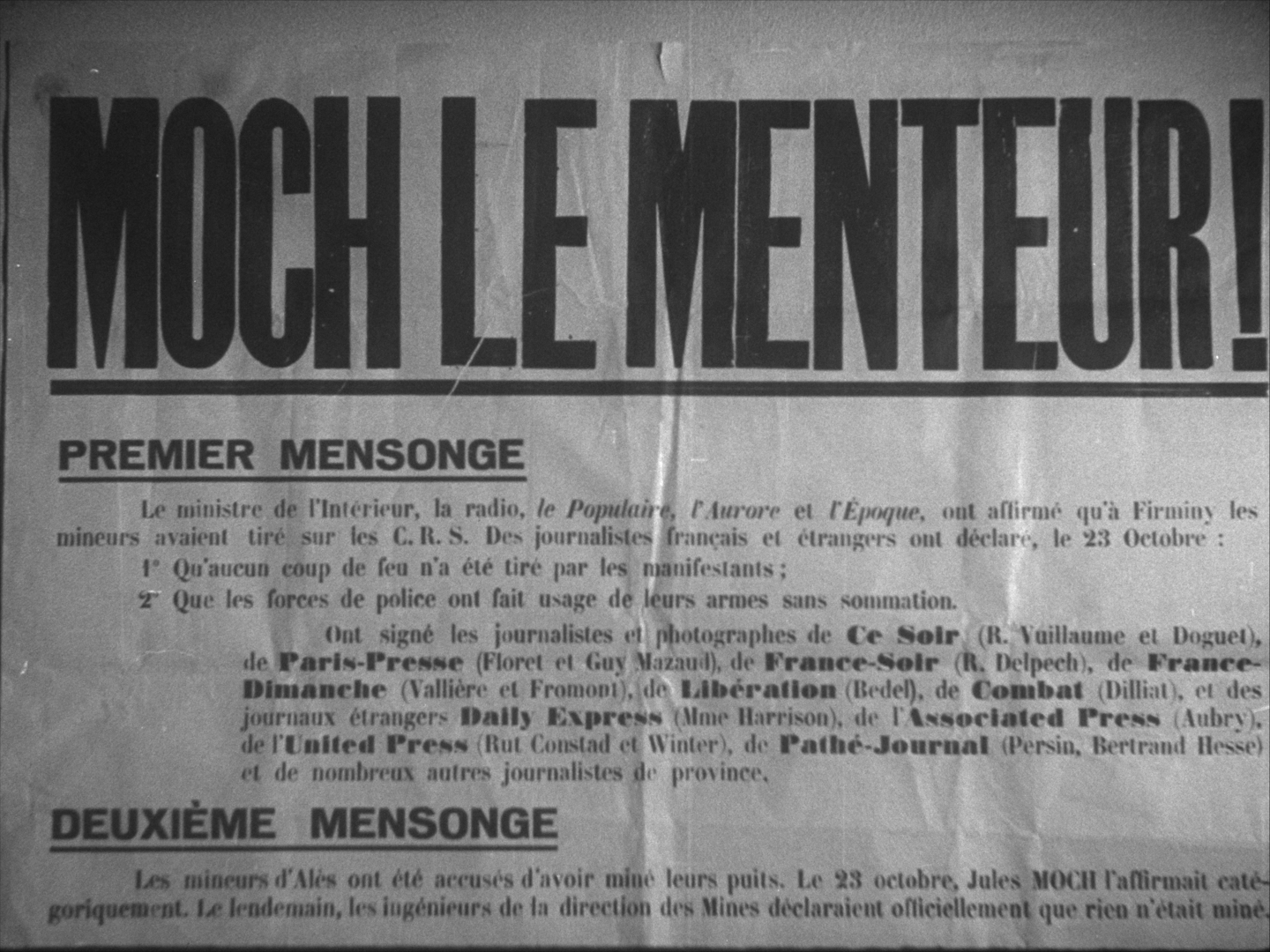 La grande lutte des mineurs - Moch le menteur