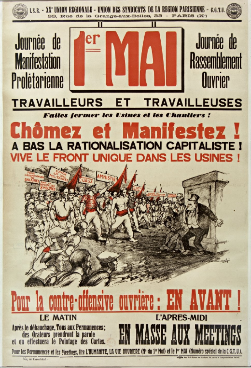 Affiche appelant à manifester le 1er mai