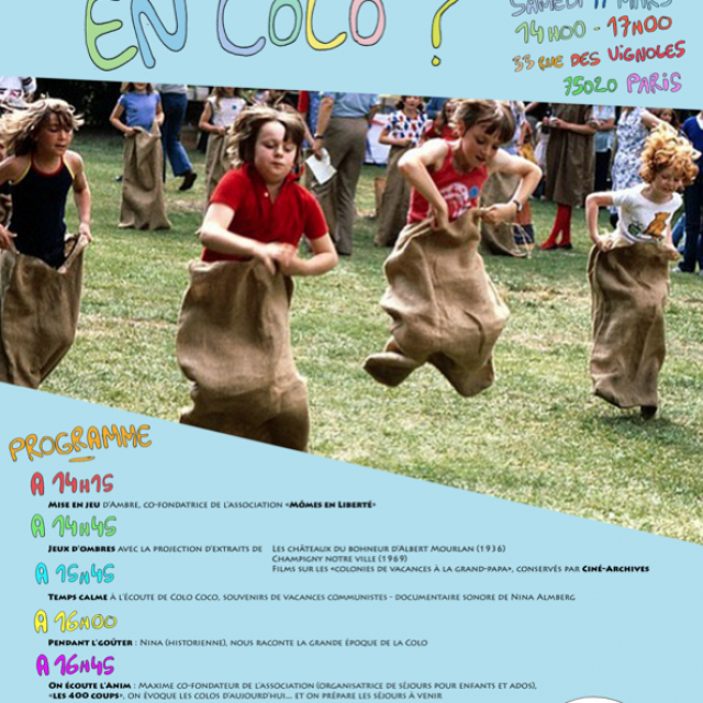 "Café-colo" et projection de films sur les colonies de vacances